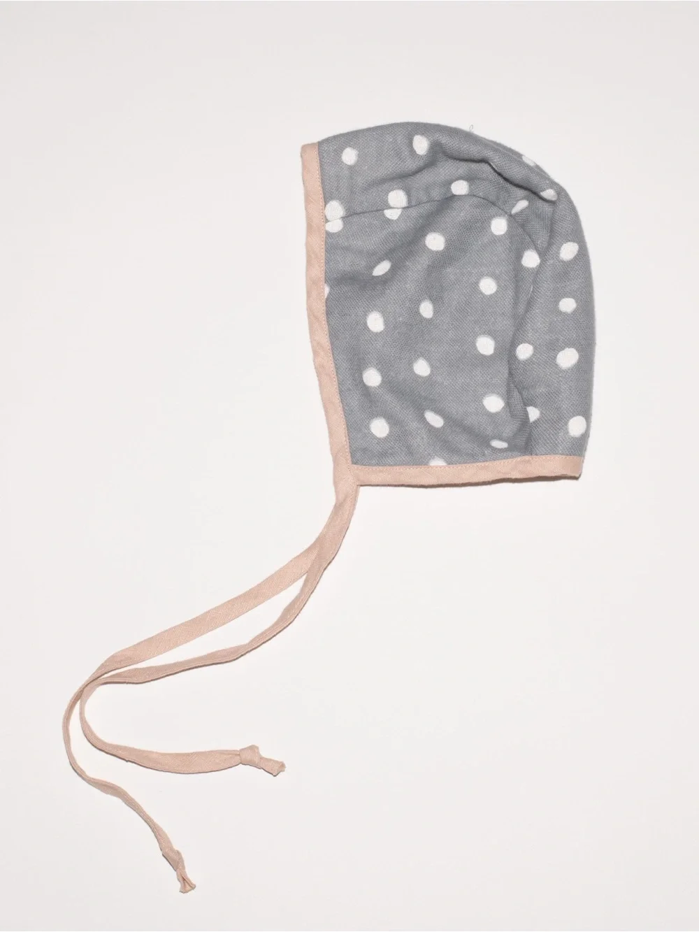 Briar Baby Grey and Pink Polka Dot Bonnet